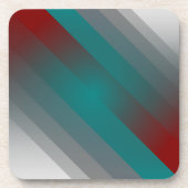 ティール（緑がかった色）ブルゴーニュグレイストライプ コースター (正面)