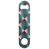 ティール（緑がかった色）ブルゴーニュグレイストライプ スピード栓抜き (正面)