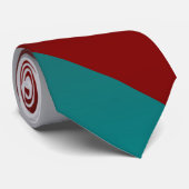 ティール(緑がかった色)ブルゴーニュグレイストライプ ネクタイ (ロール)