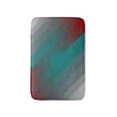 ティール(緑がかった色)ブルゴーニュグレイストライプ バスマット (正面縦)