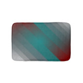 ティール(緑がかった色)ブルゴーニュグレイストライプ バスマット (正面)