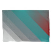 ティール(緑がかった色)ブルゴーニュグレイストライプ 枕カバー (正面左)