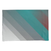 ティール(緑がかった色)ブルゴーニュグレイストライプ 枕カバー (正面右)