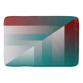 ティール（緑がかった色）ブルゴーニュグレー三角形 バスマット (正面)