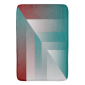 ティール（緑がかった色）ブルゴーニュグレー三角形 バスマット (正面縦)