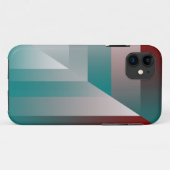 ティール(緑がかった色)ブルゴーニュグレー三角形 Case-Mate iPhoneケース (裏面(横))