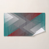 ティール(緑がかった色)ブルゴーニュグレー対称性 バスタオルセット (ハンドタオル)