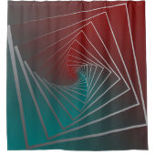 ティール（緑がかった色）ブルゴーニュスピン シャワーカーテン (正面)