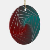 ティール(緑がかった色)ブルゴーニュスピン セラミックオーナメント (右)