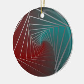 ティール(緑がかった色)ブルゴーニュスピン セラミックオーナメント (左)