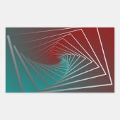 ティール(緑がかった色)ブルゴーニュスピン 長方形シール (正面)