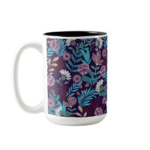 ティール（緑がかった色）&ブルゴーニュフラワーエレガンス