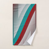 ティール（緑がかった色）ブルゴーニュ灰球効果 バスタオルセット (ハンドタオル)