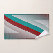 ティール（緑がかった色）ブルゴーニュ灰球効果 バスタオルセット (ハンドタオル)