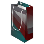 ティール（緑がかった色）ブルゴーニュ灰色の三角形 スモールペーパーバッグ