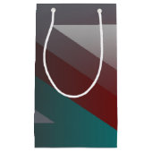 ティール（緑がかった色）ブルゴーニュ灰色の三角形 スモールペーパーバッグ