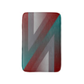 ティール（緑がかった色）ブルゴーニュ灰色の三角形 バスマット (正面縦)