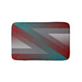 ティール（緑がかった色）ブルゴーニュ灰色の三角形 バスマット (正面)