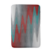 ティール（緑がかった色）ブルゴーニュ灰色の波 バスマット (正面縦)