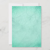 ティール（緑がかった色）ブルゴーニュ&赤面キンセアニェラパーティー招待状 招待状 (裏面)