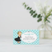 ティール（緑がかった色）ブルーおむつラッフルチケット エンクロージャーカード (スタンド正面)