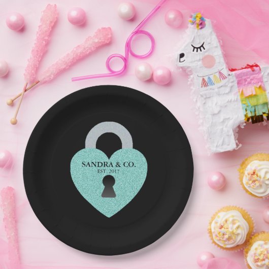 ティール（緑がかった色）ブルーお祝い誕生日シャワーティアラパーティー ペーパープレート (パーティー)