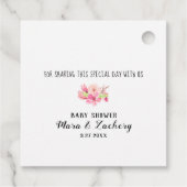 *ティール(緑がかった色)ブルーかわいいドラゴンベビーシャワーありがとう フェイバータグ (裏面)