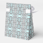 ティール(緑がかった色)ブルーとシルバー結婚ズ フェイバーボックス (裏面サイド)