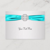 ティール(緑がかった色)ブルーとシルバー 名刺 (裏面)