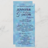 ティール(緑がかった色)ブルーとパープル結婚式 プログラム (正面/裏面)