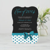 ティール(緑がかった色)ブルーとブラック、2014年ポルカドットクラス 招待状 (スタンド正面)