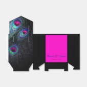 ティール（緑がかった色）ブルーとホットピンクピーコック結婚ズ フェイバーボックス (折り畳みなし)