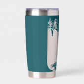 ティール（緑がかった色）ブルーとマイナス宇宙水秋 保温保冷タンブラー (正面)