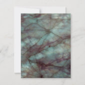 ティール(緑がかった色)ブルーと紫の蛍石大理石 招待状 (正面)