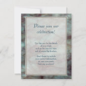 ティール(緑がかった色)ブルーと紫の蛍石大理石 招待状 (裏面)