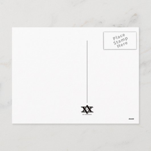 ティール（緑がかった色）ブルーと赤メリーと明るい写真 シーズンポストカード (裏面)