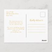 ティール(緑がかった色)ブルーと金ゴールドアゲート大理石日付を保存 ポストカード (裏面)