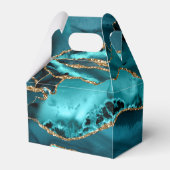 ティール(緑がかった色)ブルーと金ゴールドグリッターアゲート フェイバーボックス (裏面サイド)