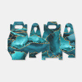 ティール(緑がかった色)ブルーと金ゴールドグリッターアゲート フェイバーボックス (折り畳みなし)