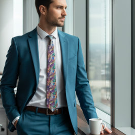 ティール（緑がかった色）ブルーと金ゴールドグリッター瑪瑙ネックタイ ネクタイ