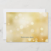 ティール（緑がかった色）ブルーと金ゴールドスウィート16マスカレードパーティー 招待状 (裏面)