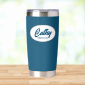 ティール（緑がかった色）ブルーの様式化結婚された花嫁のメイド 保温保冷タンブラー