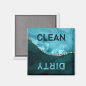 ティール(緑がかった色)ブルーアガテクリーン汚れ食洗機 マグネット (正面/裏面)