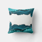 ティール(緑がかった色)ブルーアガテストーンシルバー クッション (裏面)