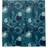 ティール(緑がかった色)ブルーアガテストーン シャワーカーテン (正面)