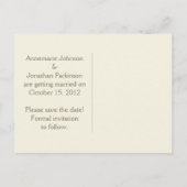 ティール（緑がかった色）ブルーアクアクリームフローラ保存日 案内ポストカード (裏面)