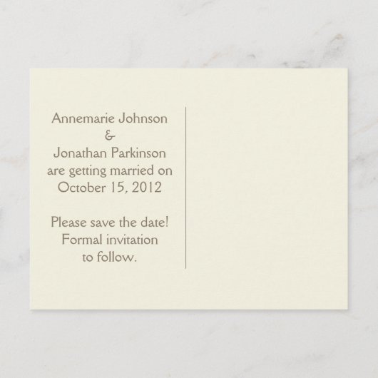 ティール（緑がかった色）ブルーアクアクリームフローラ保存日 案内ポストカード (裏面)