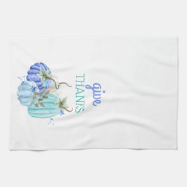 ティール（緑がかった色）ブルーアクアタウペパンプキンオータム秋 キッチンタオル