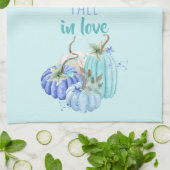 ティール（緑がかった色）ブルーアクアタウペパンプキンオータム秋 キッチンタオル (折り畳み)