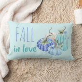 ティール(緑がかった色)ブルーアクアタウペパンプキンオータム秋 ランバークッション (ブランケット)